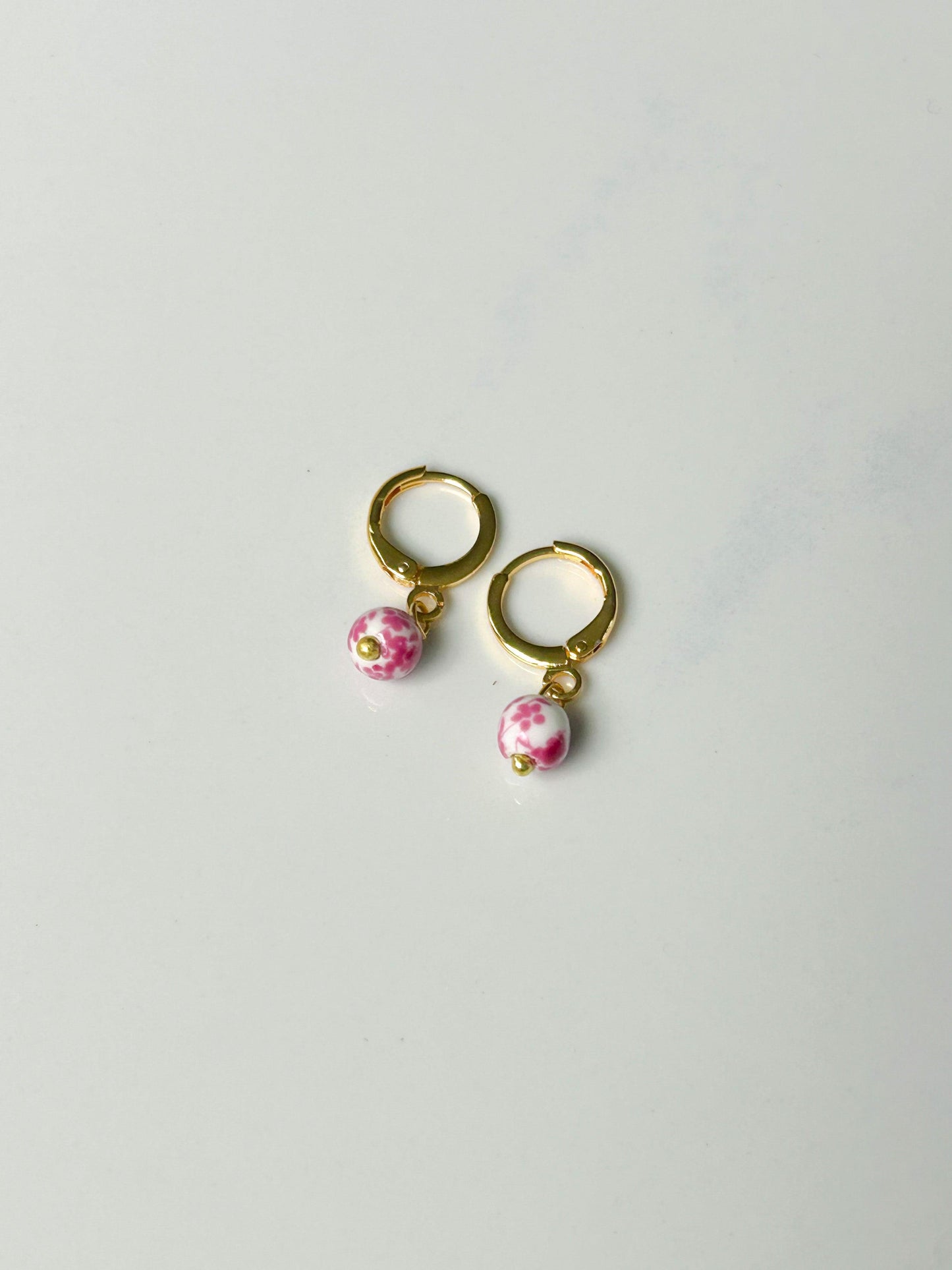 Mini Pink Ceramic Hoops