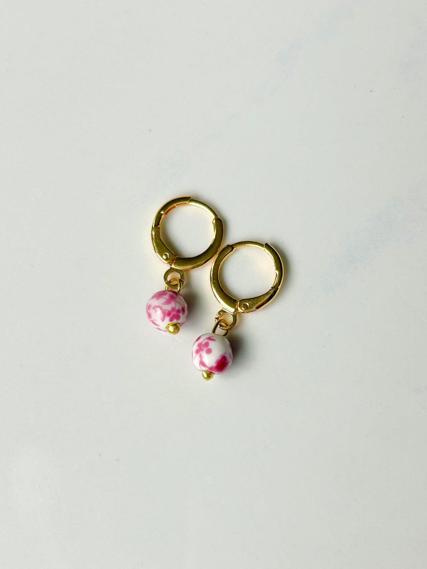 Mini Pink Ceramic Hoops