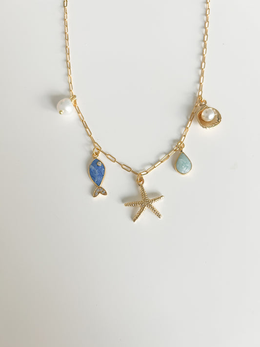 Ocean Blue Charm Necklace