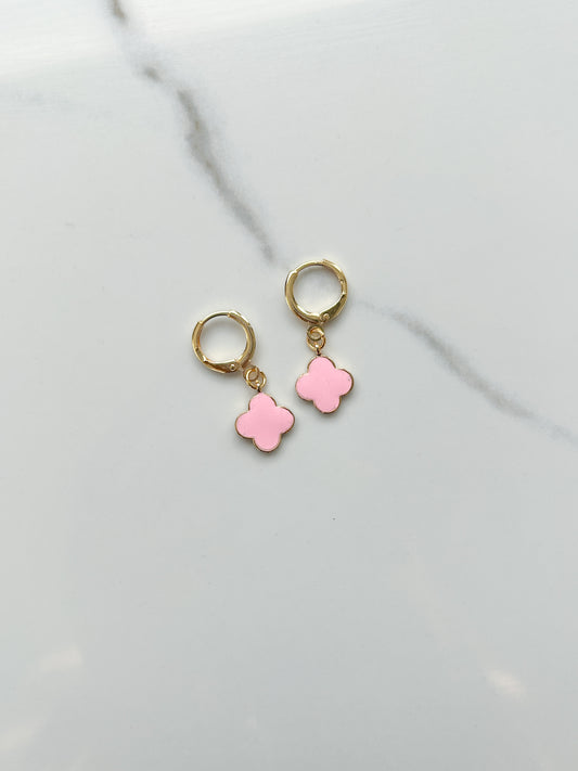 Pink Clover Earrings