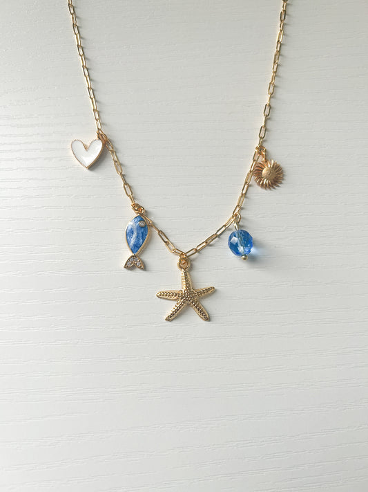Ocean Blue Charm Necklace