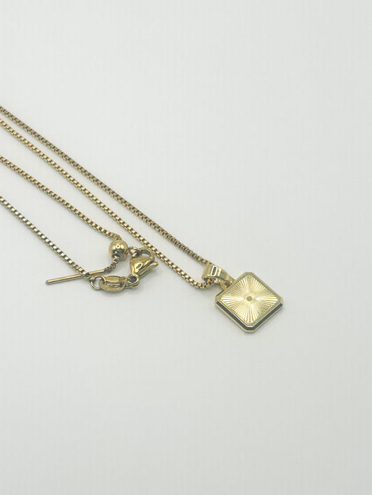 Gold Box Chain Necklace