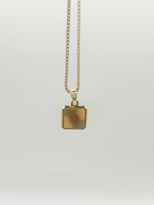Gold Box Chain Necklace